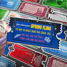 Load image into Gallery viewer, Spring Fling Ticket Glossy Sticker