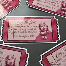 Load image into Gallery viewer, Around The Clock Cafe Ticket Glossy Sticker