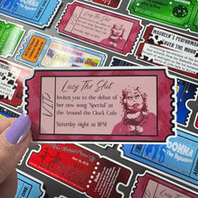 Load image into Gallery viewer, Around The Clock Cafe Ticket Glossy Sticker
