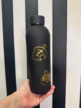 Load image into Gallery viewer, Black Bottle with Gold Animal Crossing