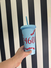 Load image into Gallery viewer, Blue Cup with Red 24601