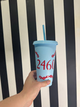 Load image into Gallery viewer, Blue Cup with Red 24601