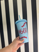 Load image into Gallery viewer, Blue Cup with Red 24601