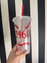 Load image into Gallery viewer, White Glitter Cup with Red 24601