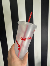 Load image into Gallery viewer, White Glitter Cup with Red 24601