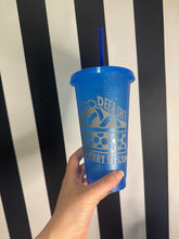 Load image into Gallery viewer, Blue Glitter Cup with Grey Blueberry Bacon