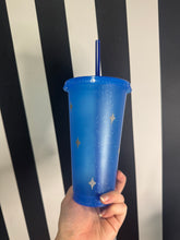 Load image into Gallery viewer, Blue Glitter Cup with Grey Blueberry Bacon