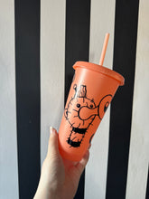 Load image into Gallery viewer, Peach Glitter Cup with Black Dugga Doo