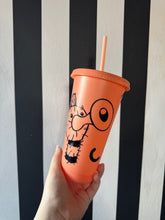 Load image into Gallery viewer, Peach Glitter Cup with Black Dugga Doo