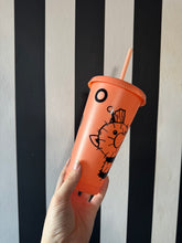 Load image into Gallery viewer, Peach Glitter Cup with Black Dugga Doo