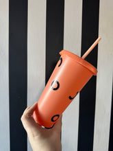 Load image into Gallery viewer, Peach Glitter Cup with Black Dugga Doo