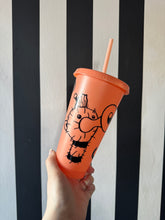 Load image into Gallery viewer, Peach Glitter Cup with Black Dugga Doo