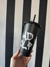 Load image into Gallery viewer, Black Cup with White Bad Wolf