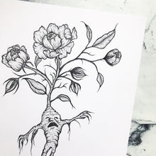 Load image into Gallery viewer, Magical Screaming Plant Dot Work Art Print