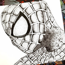 Load image into Gallery viewer, Spider Superhero Dotwork Art Print