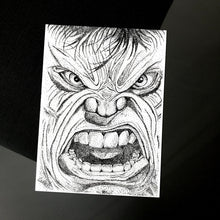 Load image into Gallery viewer, Incredible Green Superhero Dot Work Art Print