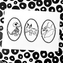 Load image into Gallery viewer, Spooky Dogs Dotwork Art Print
