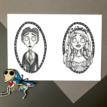 Load image into Gallery viewer, Land of the Dead Lovers Dotwork Art Print