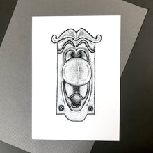 Load image into Gallery viewer, Talking Doorknob Dot Work Art Print