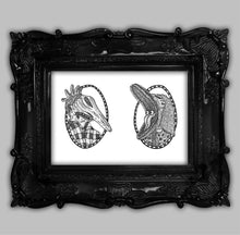 Load image into Gallery viewer, Pulling Faces Dotwork Art Print featuring Adam and Barbara
