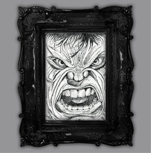 Load image into Gallery viewer, Incredible Green Superhero Dot Work Art Print