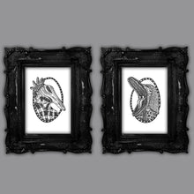 Load image into Gallery viewer, Pulling Faces Dotwork Art Print featuring Adam and Barbara