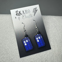 Load image into Gallery viewer, Police Box Black Earrings
