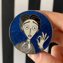 Load image into Gallery viewer, Victor Hard Enamel Glitter Pin
