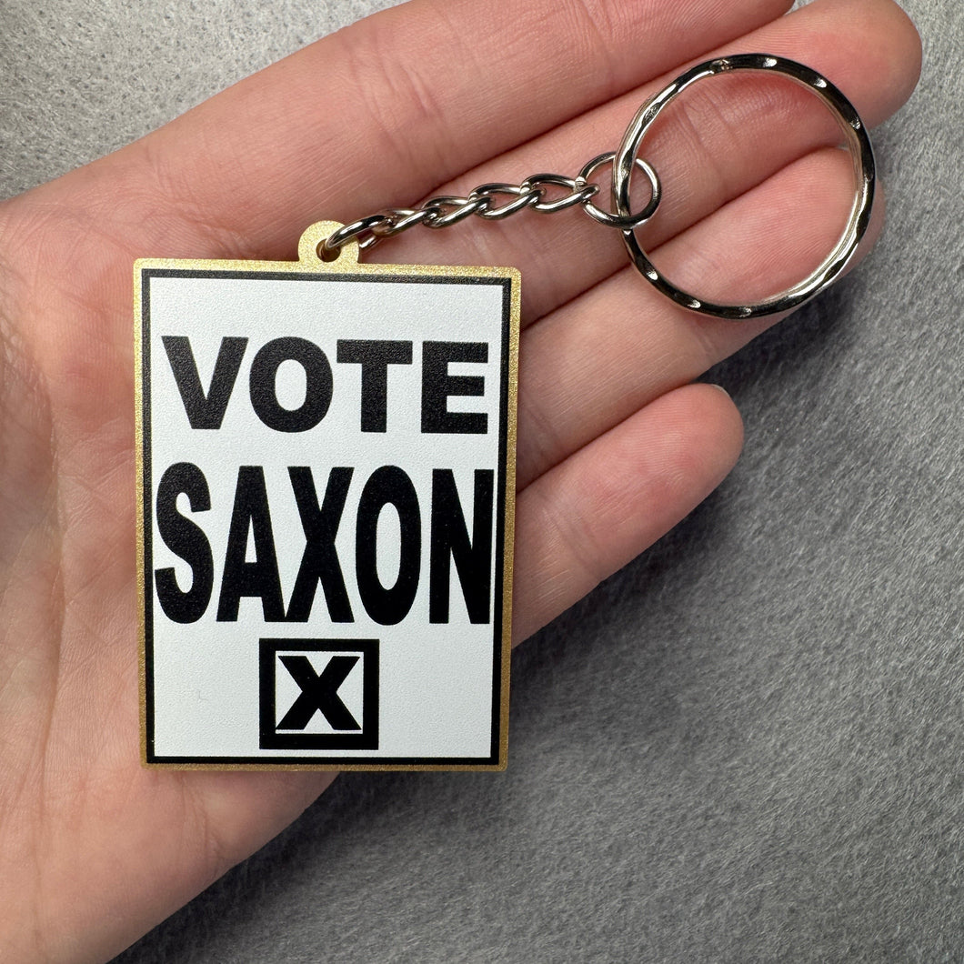 Vote Saxon gold keyring