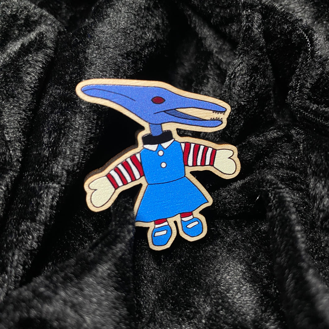 Pterodactyl Janie Wooden Pin