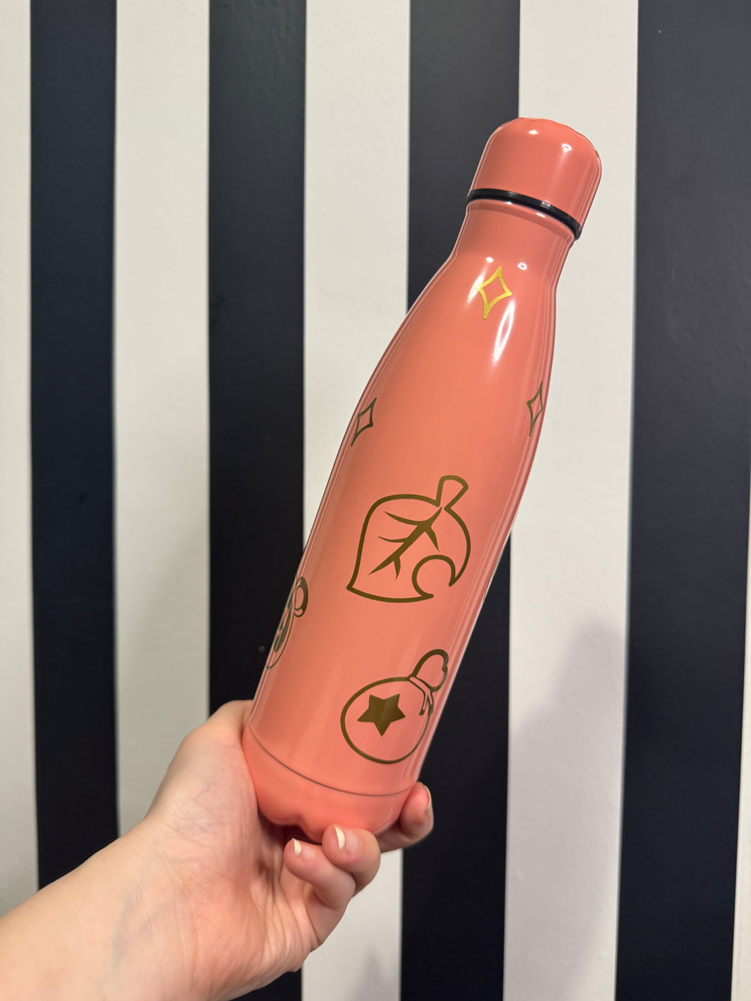 Peach Bottle with Gold Animal Crossing