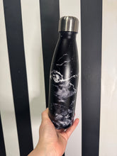 Load image into Gallery viewer, Black Marble Bottle with Purple No Feet
