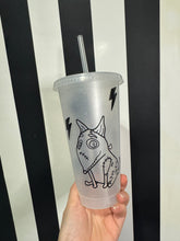 Load image into Gallery viewer, Clear Glitter Cup with Black Frankenweenie
