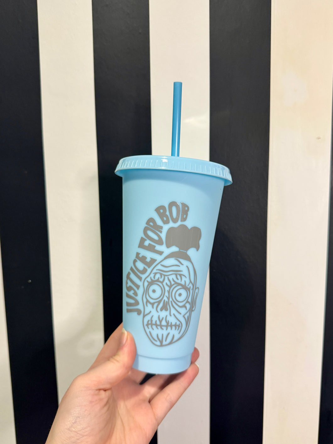 Blue Cup with Grey Justice For Bob