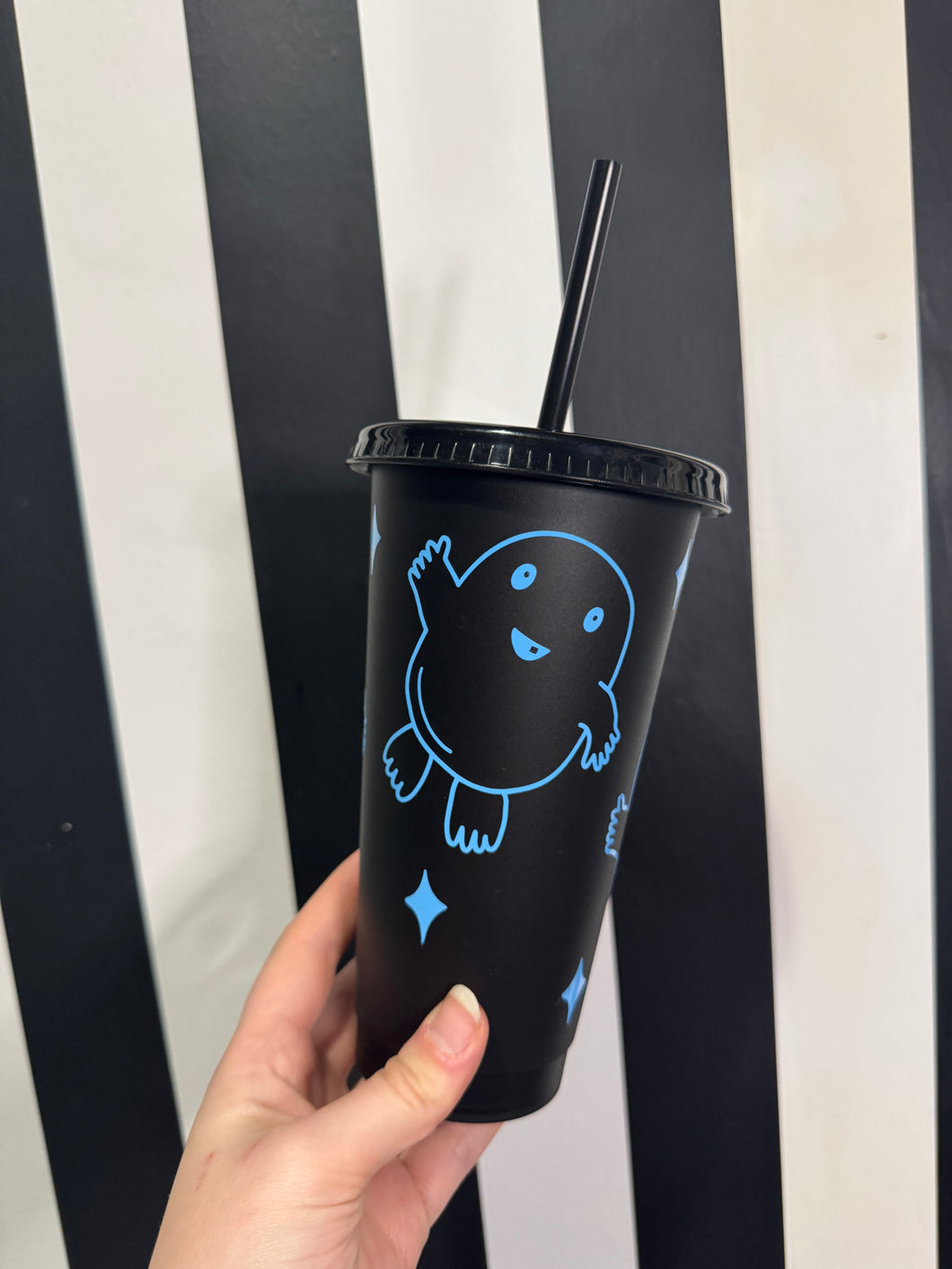 Black Cup with Blue Adipose