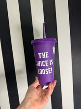 Load image into Gallery viewer, Purple Cup with White The Juice is Loose
