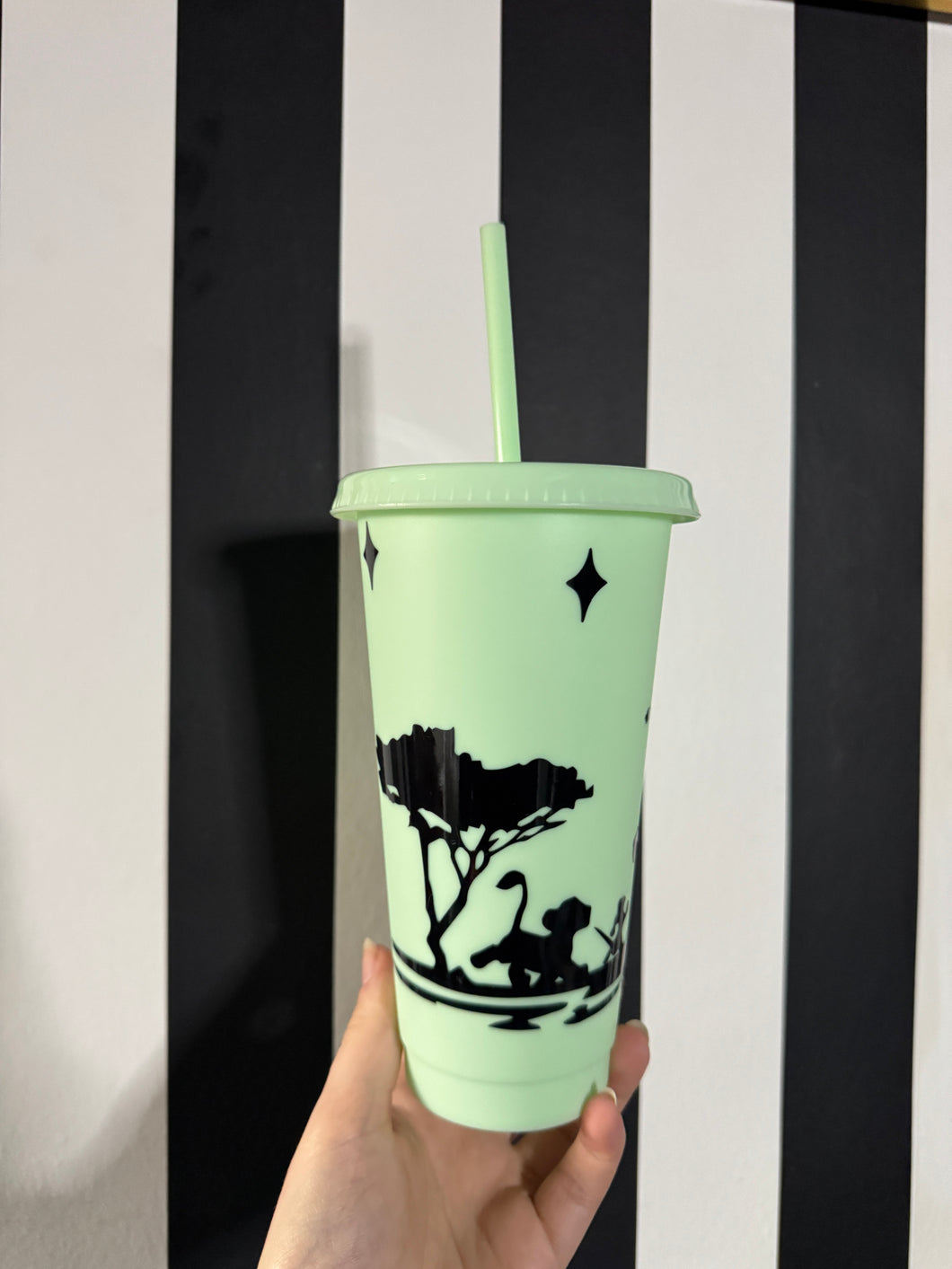 Green Cup with Black Lion King