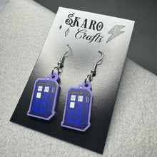 Load image into Gallery viewer, Police Box Lilac Earrings
