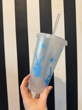 Load image into Gallery viewer, Clear Glitter Cup with Blue Plankton
