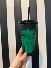 Load image into Gallery viewer, Black Cup with Green Feed Me
