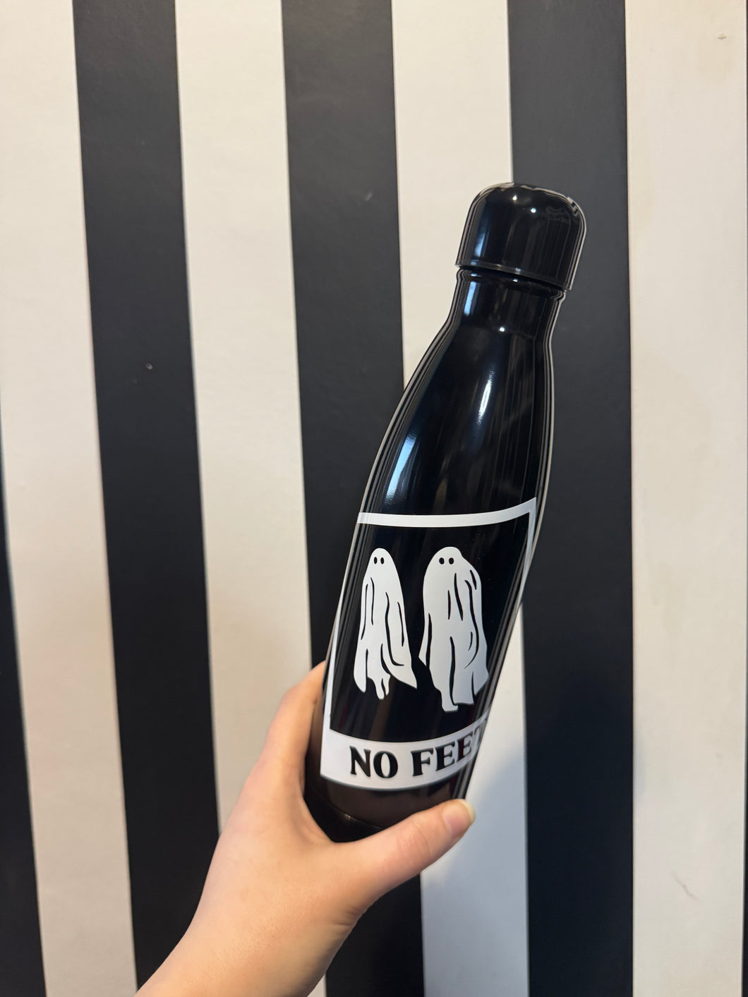 Black Bottle with White No Feet